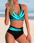 Alma | Conjunto de bikini con cuello halter y estampado