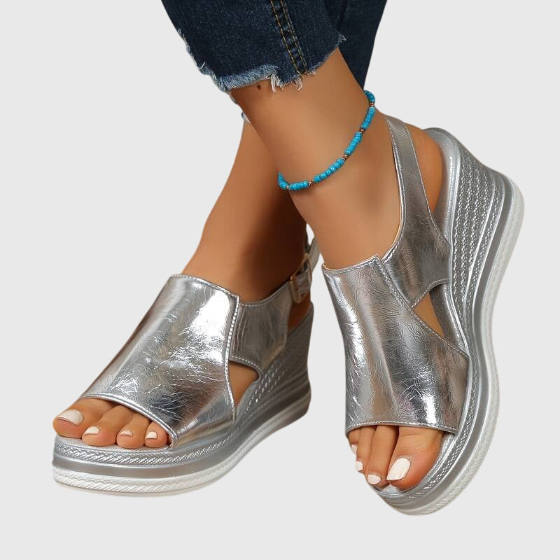 Martina - Sandalias metalizadas de verano