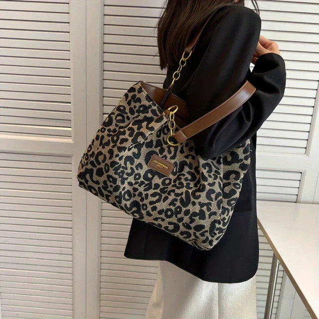 Leopardo - Bolso de Mano con Estampado de Leopardo