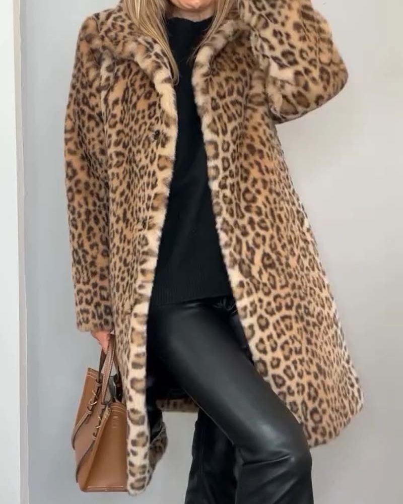 Leia - Abrigo Largo de Leopardo