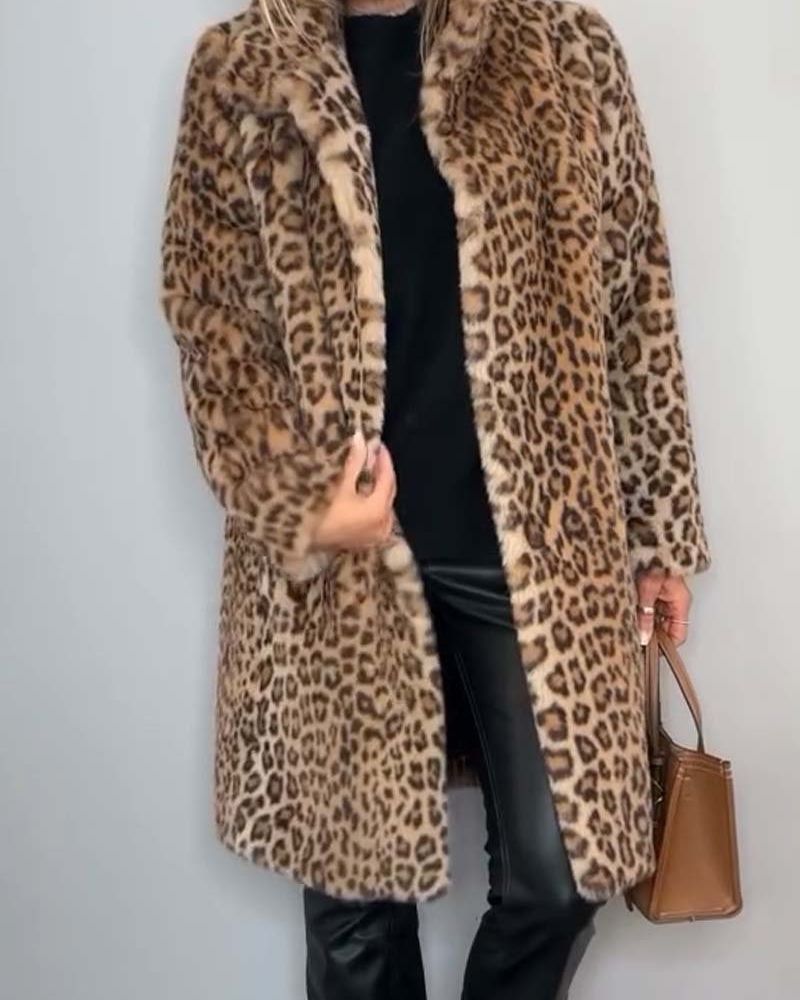 Leia - Abrigo Largo de Leopardo