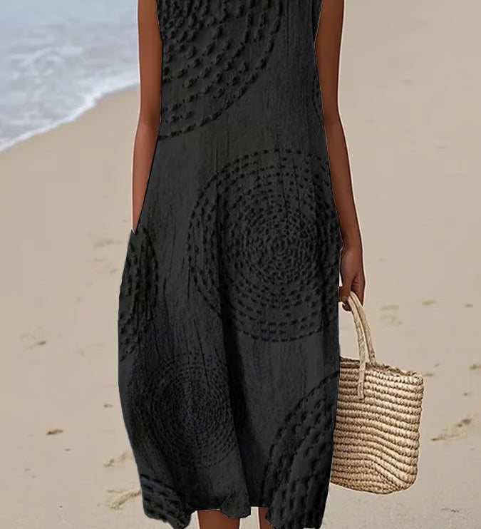 Ana - Vestido Maxi Sin Mangas Texturizado