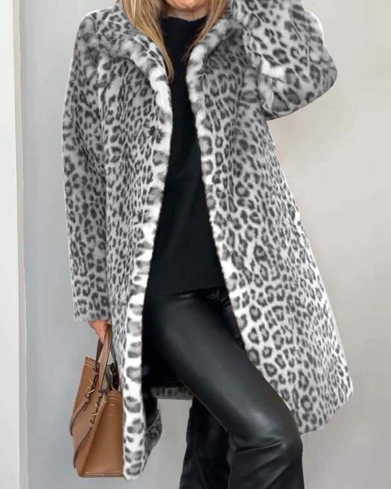 Leia - Abrigo Largo de Leopardo