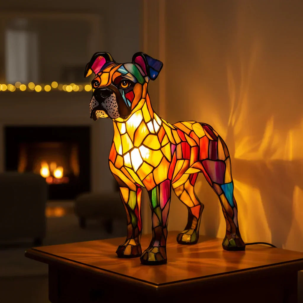 Boxer - Lámpara de vitral