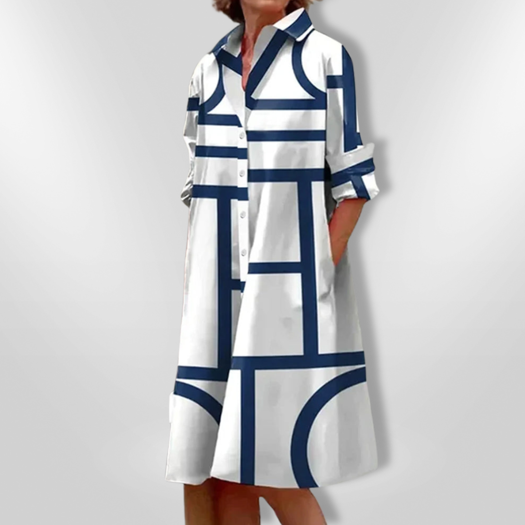 Helen™| Vestido Midi con Patrón Geométrico