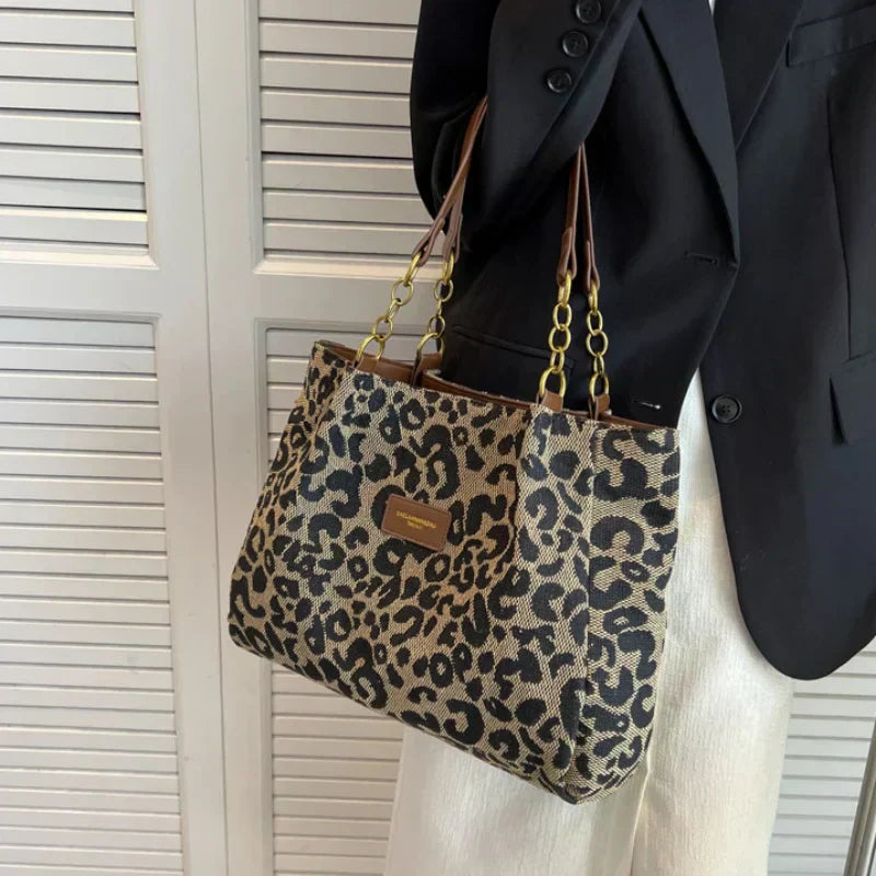 Leopardo - Bolso de Mano con Estampado de Leopardo