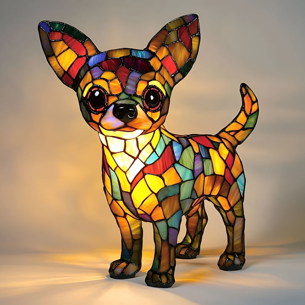 Chihuahua - Lámpara de vitral