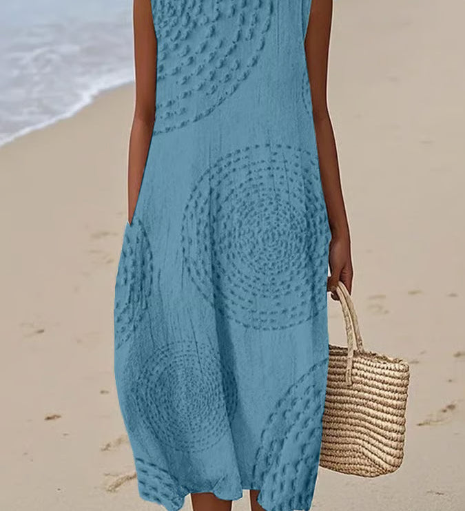 Ana - Vestido Maxi Sin Mangas Texturizado
