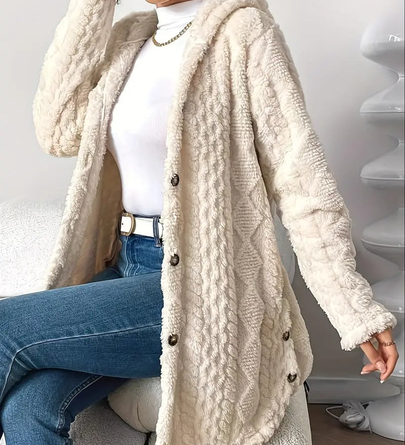 Sara - Abrigo con capucha de felpa