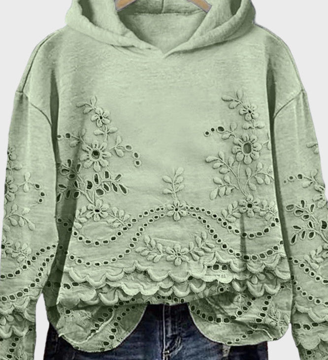 Sudadera con Capucha de Encaje