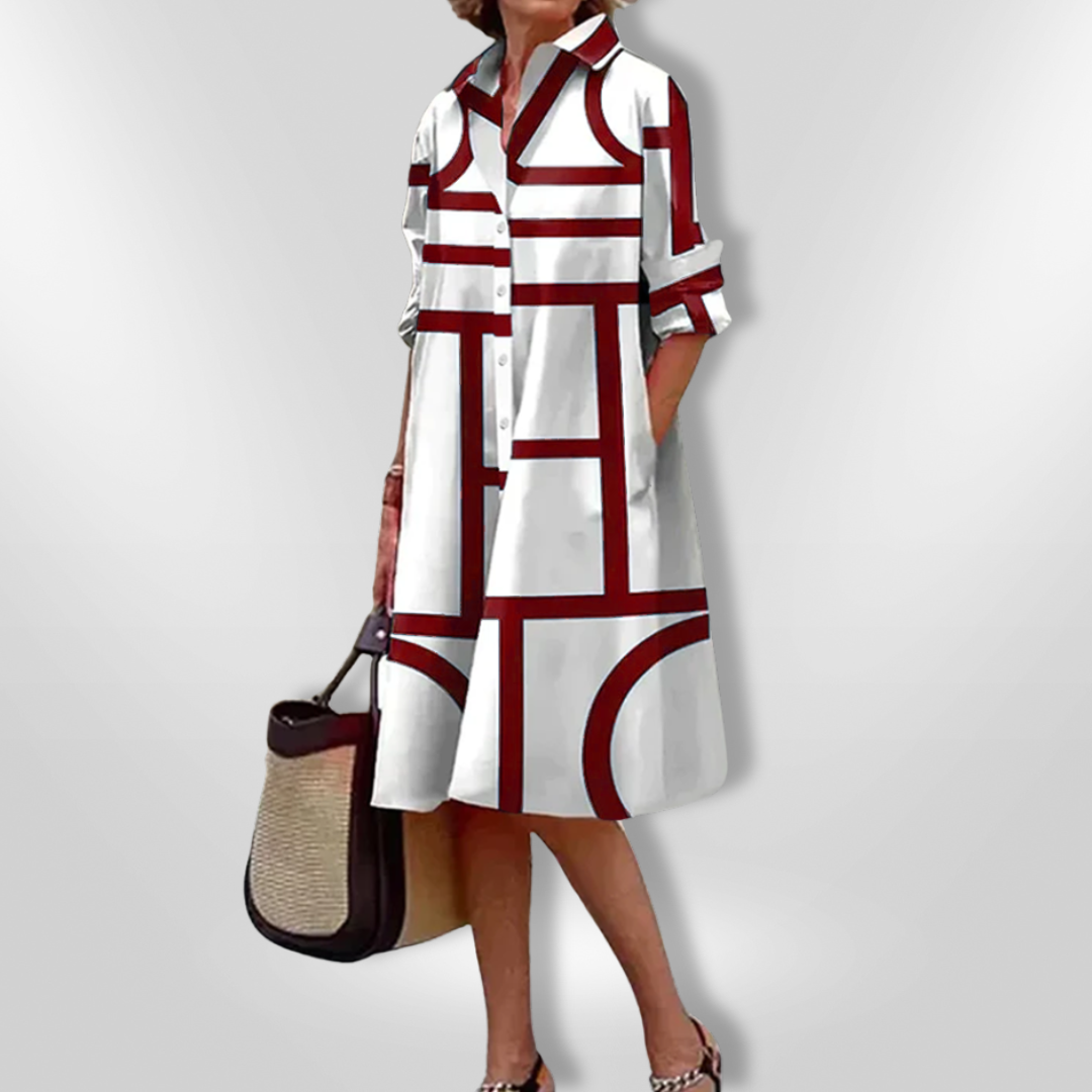 Helen™| Vestido Midi con Patrón Geométrico