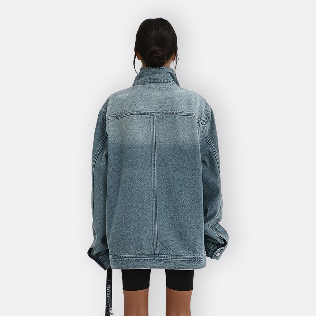 Sílvia - Abrigo Vintage Cuello Alto Asimétrico