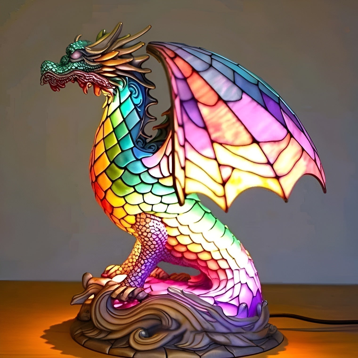 Dragón - Lámpara de Vitral