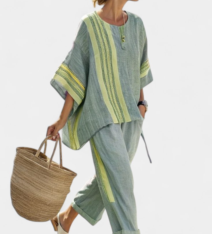 Lorena - Conjunto Boho de Lino y Bambú