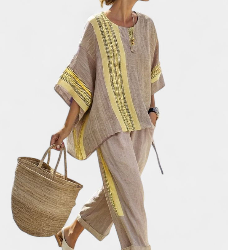 Lorena - Conjunto Boho de Lino y Bambú