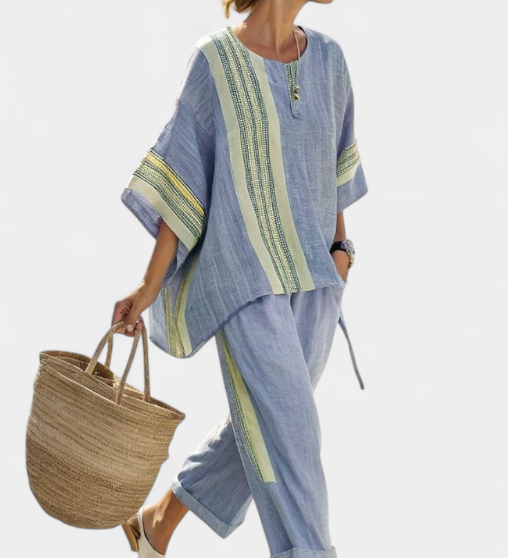 Lorena - Conjunto Boho de Lino y Bambú