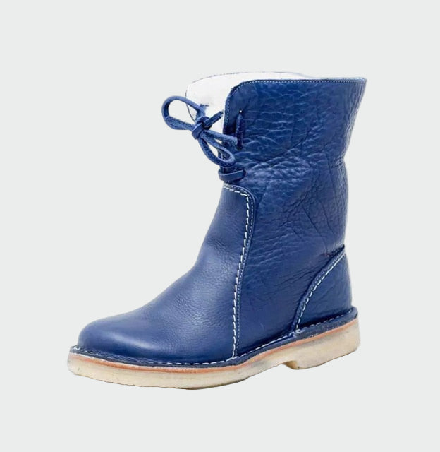 Botines de cuero impermeables con forro de lana