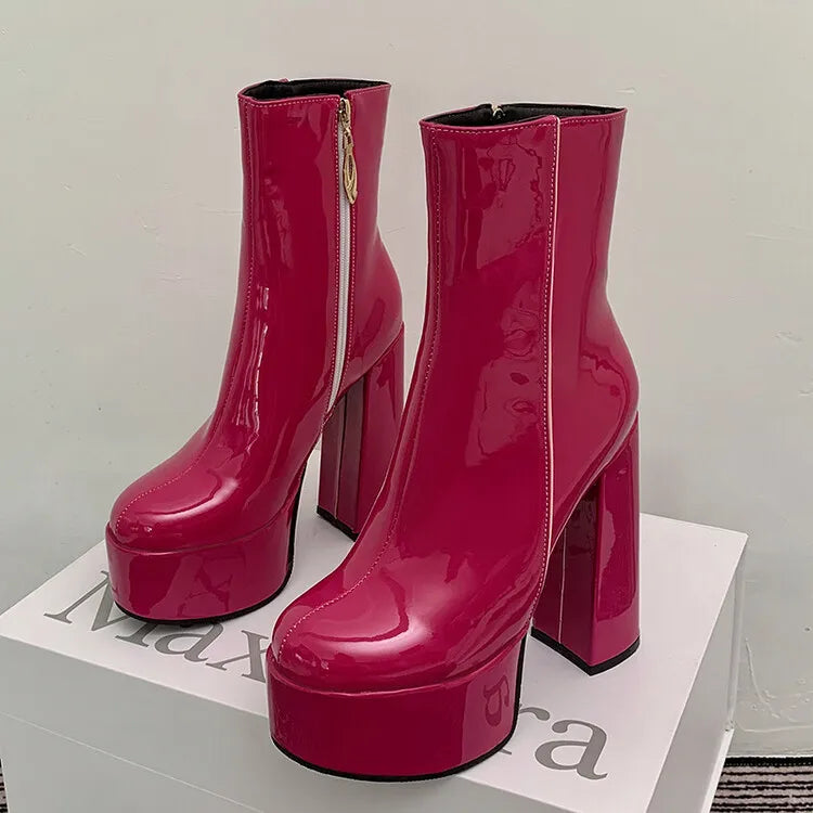 Carina - Botas con plataforma súper alta con encanto y confianza