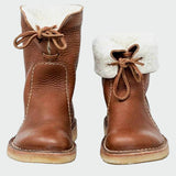 Botines de cuero impermeables con forro de lana