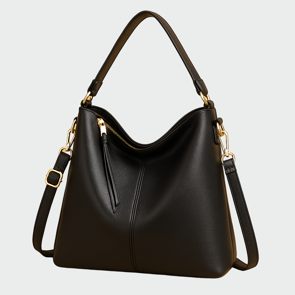 Bolsa hobo de cuero clásica