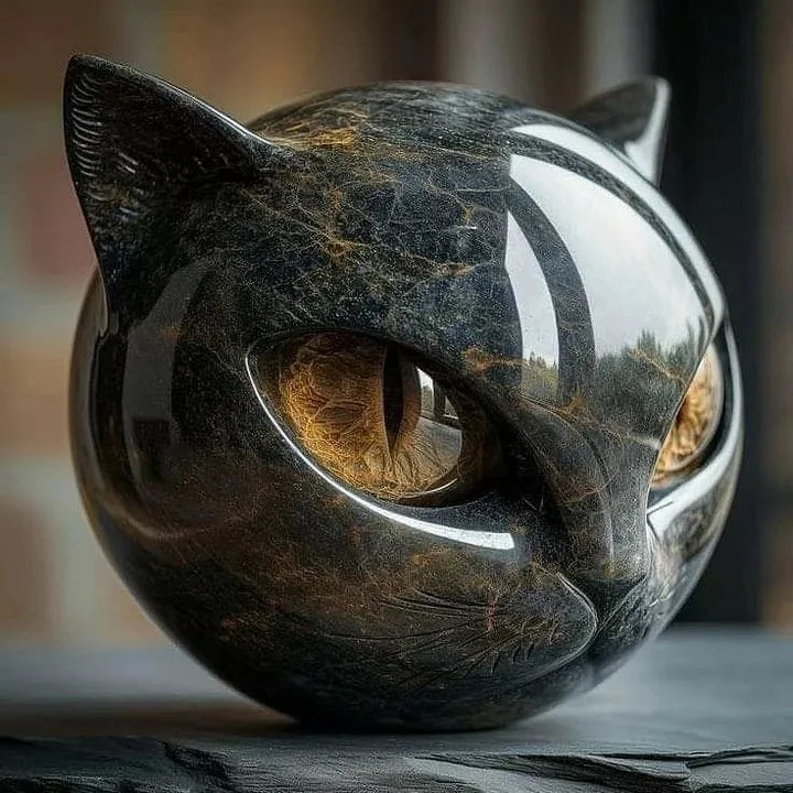 Gato Negro - Escultura Mística