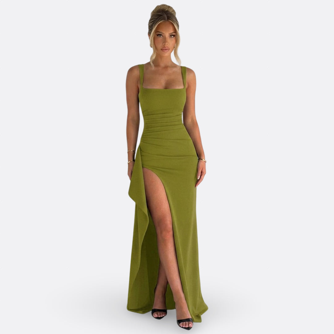 Vitória - Vestido Maxi Formal Elegante con Espalda Abierta