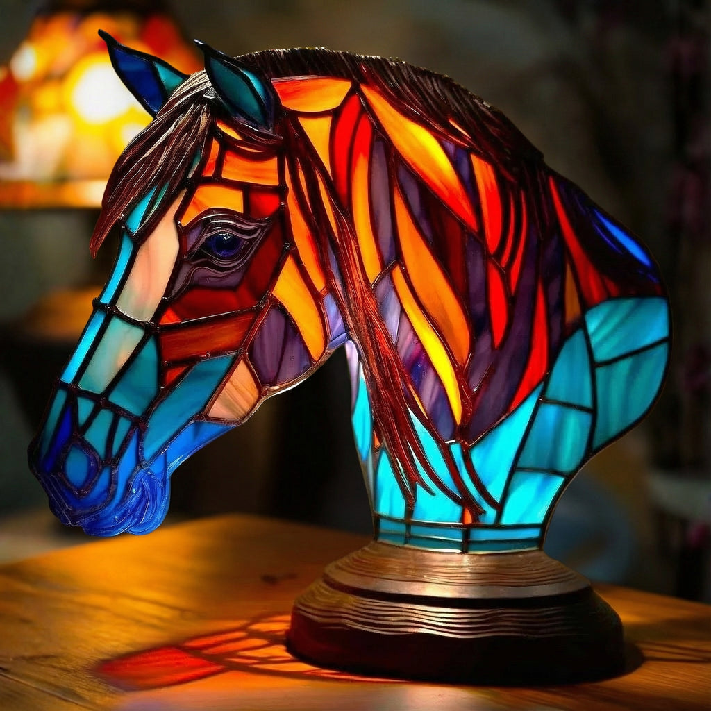 Caballo - Lámpara de vitral