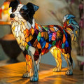 Border Collie - Lámpara de vitral
