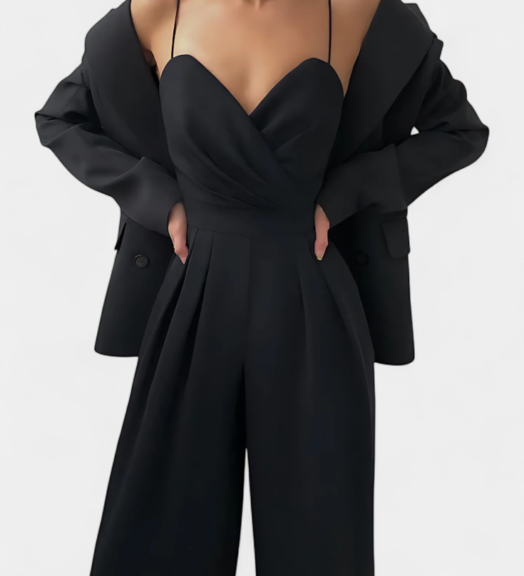 Romily | Mono Sexy con Tirantes y Pierna Ancha Elegante
