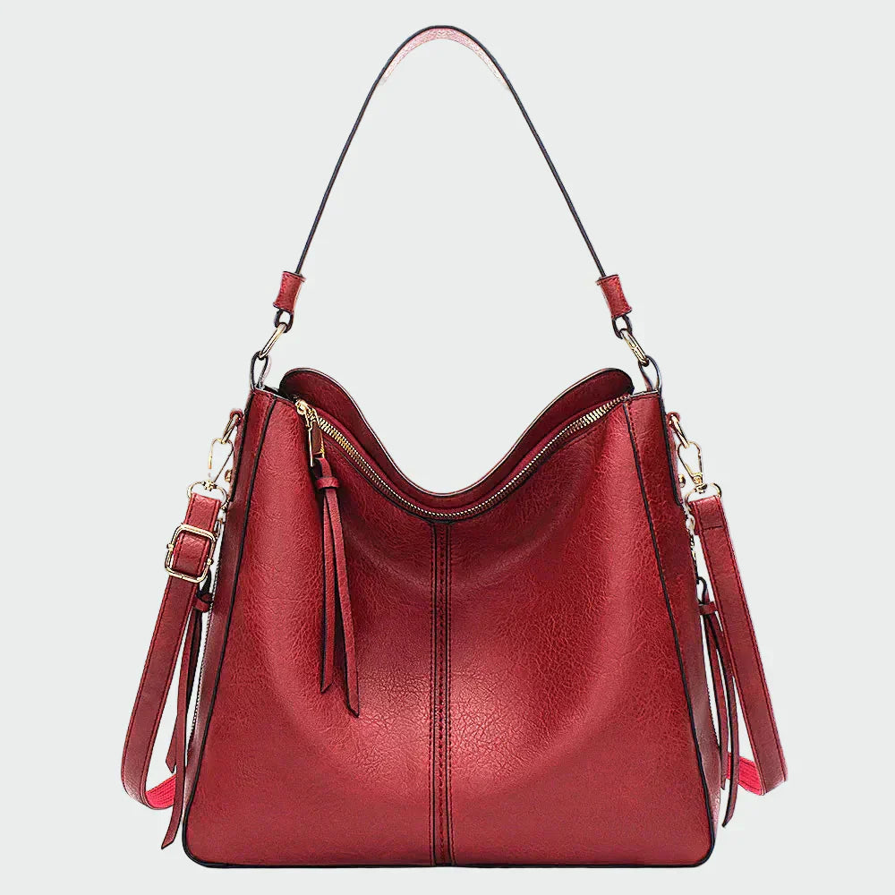 Bolsa hobo de cuero clásica
