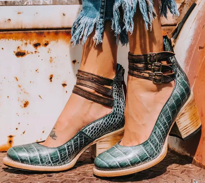 Ginevra - Zapatos de tacón alto con tiras múltiples y suela gruesa