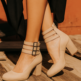 Ginevra - Zapatos de tacón alto con tiras múltiples y suela gruesa