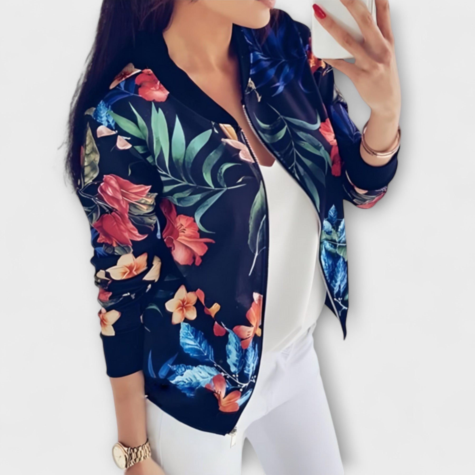 Andreia - Chaqueta bomber elegante floral