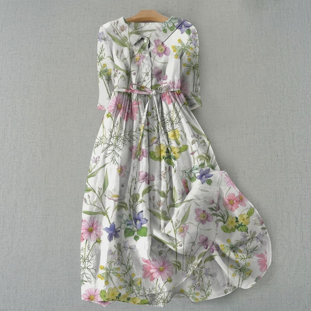 Laura - Vestido Veraniego Floral de Corte A